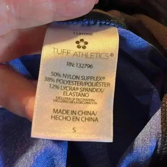 Tuff Athletics Women’s Leggings Blue Stretch Waistband Zip Pocket Pre-owned S - Picture 10 of 12